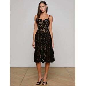 NWT L’Agence Flyn Lace Midi Dress Size 4